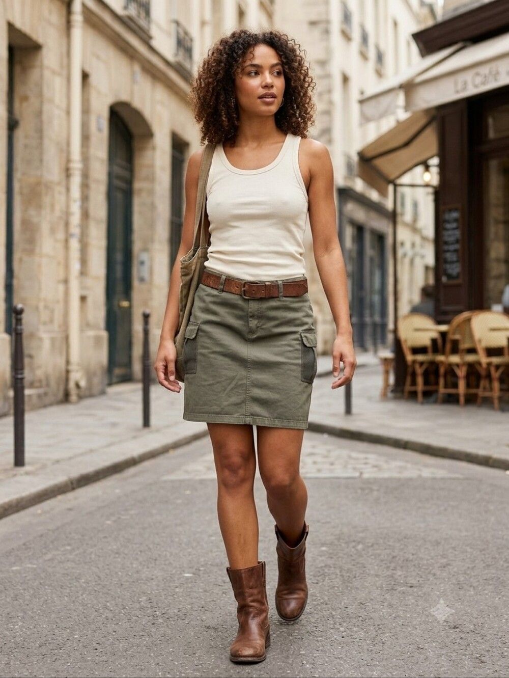 {Izod} Olive Green Cargo Skort with Mesh Pockets - Size 10